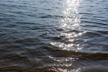 sun glare on the lake water