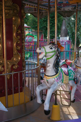 Fototapeta na wymiar Funfair. Carousel. Amusement park.
