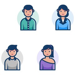 set of business people