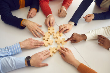 Business solution find, success and strategy development, help support in teamwork concept. Diverse...