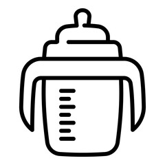 Obraz premium Sippy cup icon. Outline sippy cup vector icon for web design isolated on white background