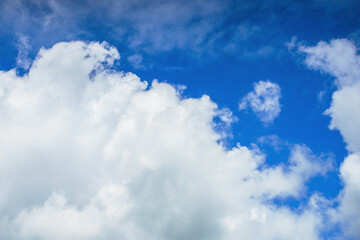 Naklejka na ściany i meble blue sky with clouds on summer day