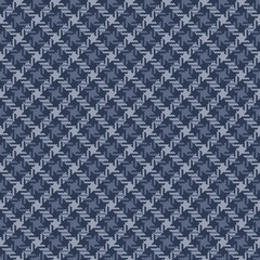 Tweed plaid pattern in dark blue. Seamless textured tartan check background vector graphic for spring autumn winter jacket, skirt, dress, coat, blanket, throw, other modern fashion textile design.