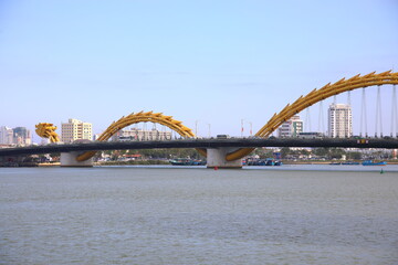 Fototapeta na wymiar View of Dragon Bridge in Da Nang, Vietnam