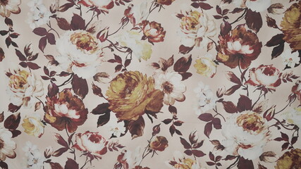 texture with a pattern with flower on fabric 