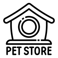 Pet store house logo. Outline pet store house vector logo for web design isolated on white background