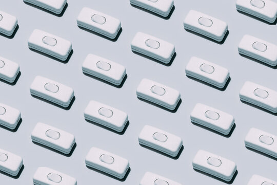 Switch button isolated on grey background
