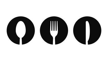 Cutlery icons set isolated on white background. Vector illustration