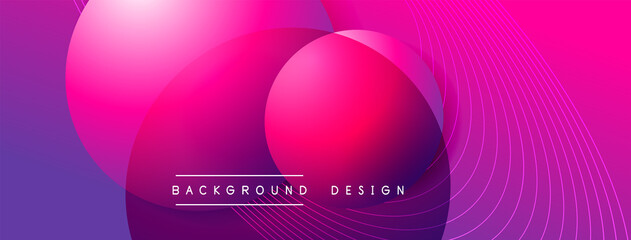 Gradient circles with shadows. Vector techno abstract background. Modern overlapping forms wallpaper background, design template