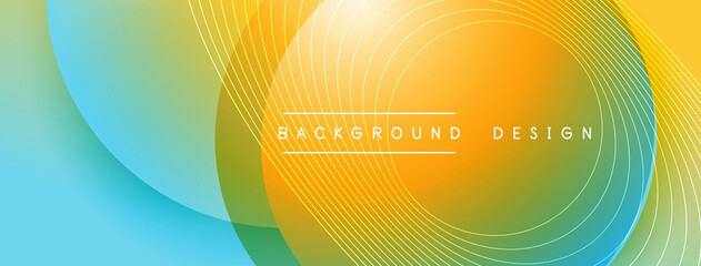 Gradient circles with shadows. Vector techno abstract background. Modern overlapping forms wallpaper background, design template