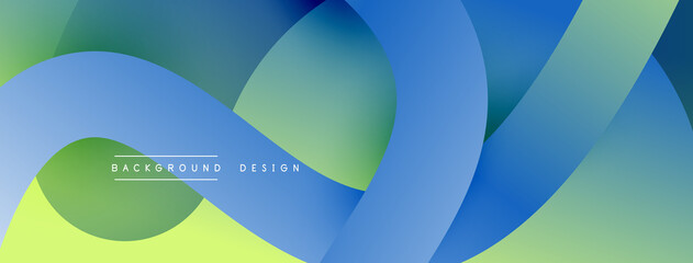 Abstract overlapping lines and circles geometric background with gradient colors