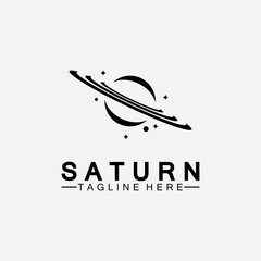 Planet Saturn logo vector illustration design. Planet logo template. Space logo vector © Sunar