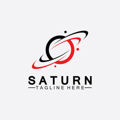 Planet Saturn logo vector illustration design. Planet logo template. Space logo vector © Sunar