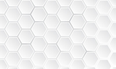 White hexagone background pattern 3D rendering
