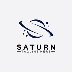 Planet Saturn logo vector illustration design. Planet logo template. Space logo vector © Sunar