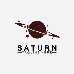 Planet Saturn logo vector illustration design. Planet logo template. Space logo vector