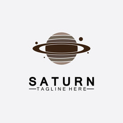 Planet Saturn logo vector illustration design. Planet logo template. Space logo vector