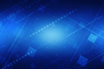 2d illustration abstract digital binary data on computer screen