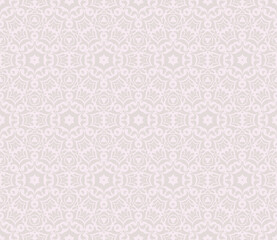 Fototapeta premium Decorative vector seamless pattern with ornamental shapes, arabesque background design. 