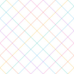 Seamless plaid pattern tattersall. Pastel spring summer thin line tartan check vector for Easter holiday print. Simple light graphic for dress, shirt, scarf, other modern fashion textile design.