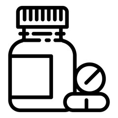 Flu medical pills icon. Outline flu medical pills vector icon for web design isolated on white background