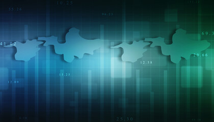 2d rendering Stock market online business concept. business Graph 