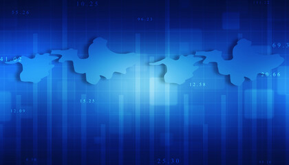 2d rendering Stock market online business concept. business Graph 