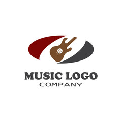 Cross Guitar Music Band Emblem Stamp Vintage Retro logo design