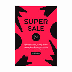 ILLUSTRATION ABSTRACT SALE POSTER TEMPLATES DESIGN. BACKGROUND SUPER SALE VECTOR  