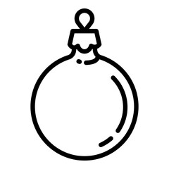 Christmas gold ball tree toy icon. Outline Christmas gold ball tree toy vector icon for web design isolated on white background