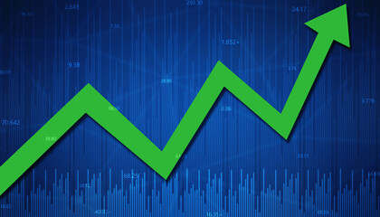 2d rendering Stock market online business concept. business Graph 