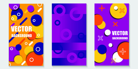 Colorful geometric vector background , circles and cross