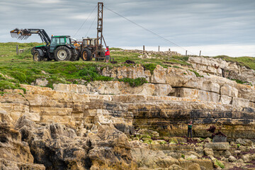 Obraz premium recolección de alga agar agar o recolección de alga gelidium o recolección de caloca