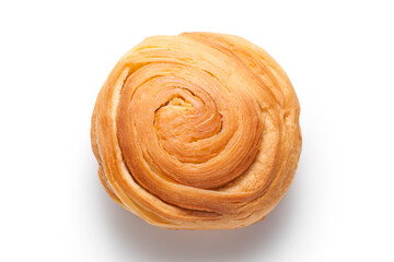 Fresh bread isolated on white background. Top view.