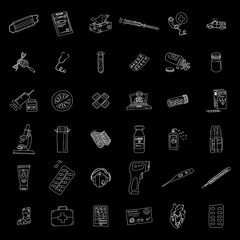 a large selection of doodles medicine and hospital