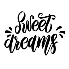 Sweet dream. Lettering phrase on white background. Design element for greeting card, t shirt, poster. Vector illustration