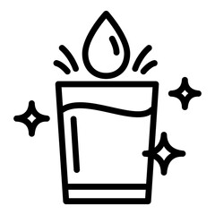 Filtered water glass icon. Outline filtered water glass vector icon for web design isolated on white background