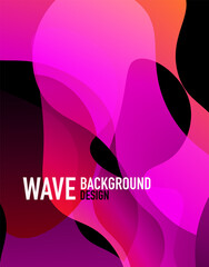 Vertical fluid gradient wave abstract background. Bright color waves in the dark. Vector Illustration For Wallpaper, Banner, Background, Landing Page