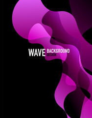 Vertical fluid gradient wave abstract background. Bright color waves in the dark. Vector Illustration For Wallpaper, Banner, Background, Landing Page