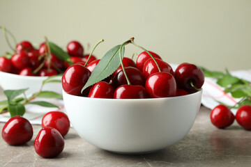 Concept of sweet berry with red cherry