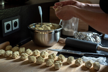 step by step making traditional Polish dumplings at home