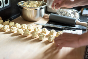 step by step making traditional Polish dumplings at home