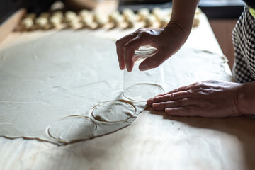 step by step making traditional Polish dumplings at home