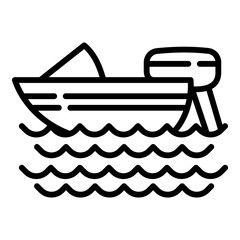 Snorkeling motor boat icon. Outline snorkeling motor boat vector icon for web design isolated on white background