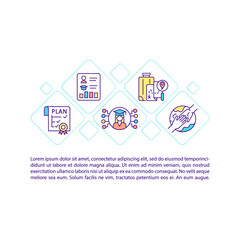 Internship plan concept line icons with text. PPT page vector template with copy space. Brochure, magazine, newsletter design element. Choose destination for internship linear illustrations on white