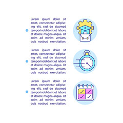 Short-term, long-term intern programs concept line icons with text. PPT page vector template with copy space. Brochure, magazine, newsletter design element. Fellowships linear illustrations on white