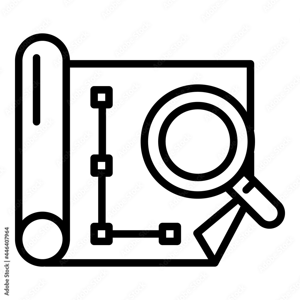 Poster architect paper draw icon. outline architect paper draw vector icon for web design isolated on white