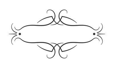 Vintage frame or border. Retro label design template. Classic ornament decor. Vector illustration. 