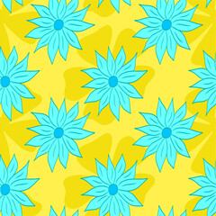 Floral retro meadow seamless pattern