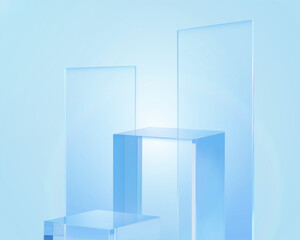 3d glass display stand for products